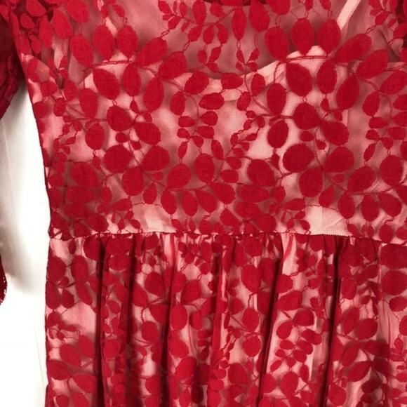 Free People Red Lace Dress - Picture 5 of 8